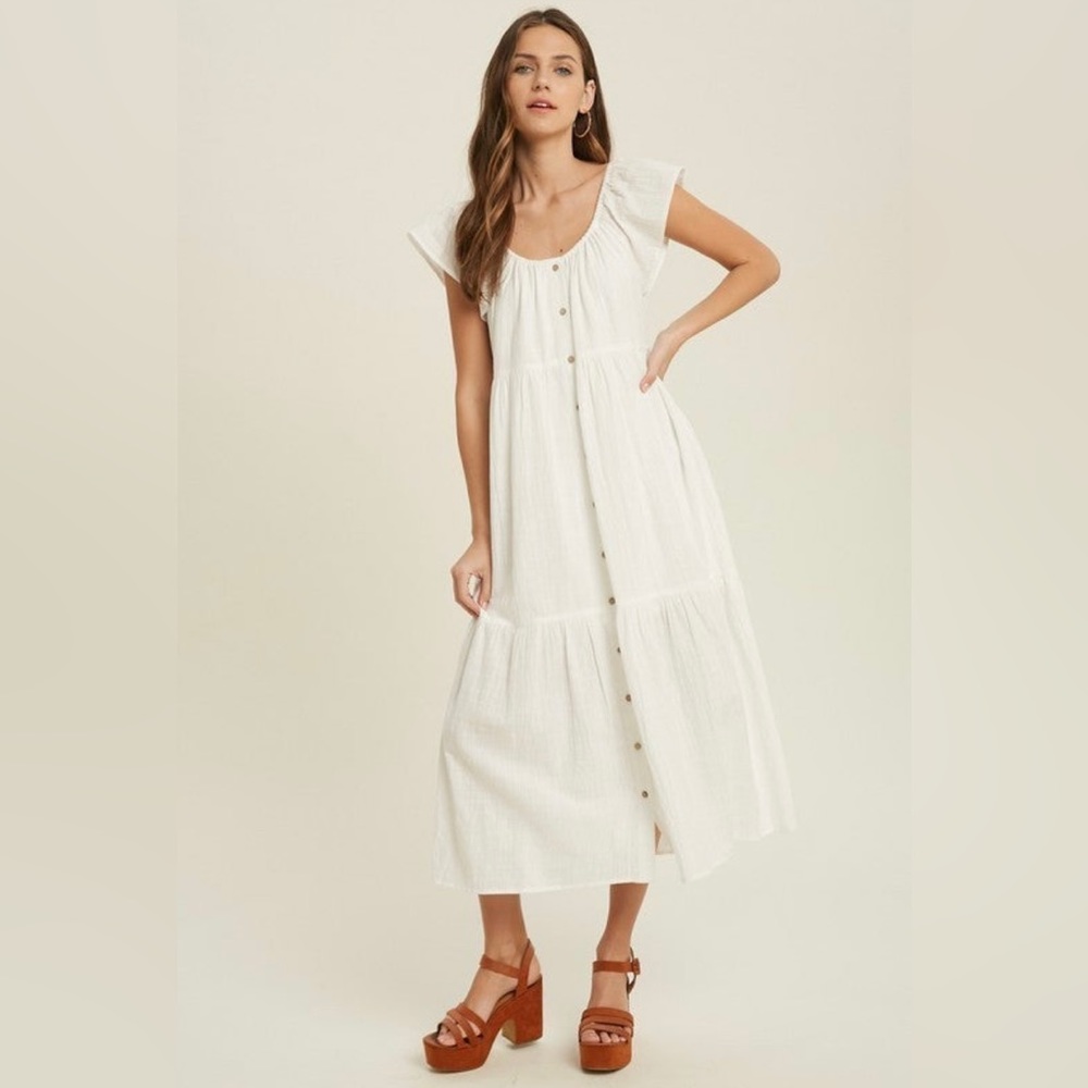 Button Down White Dress